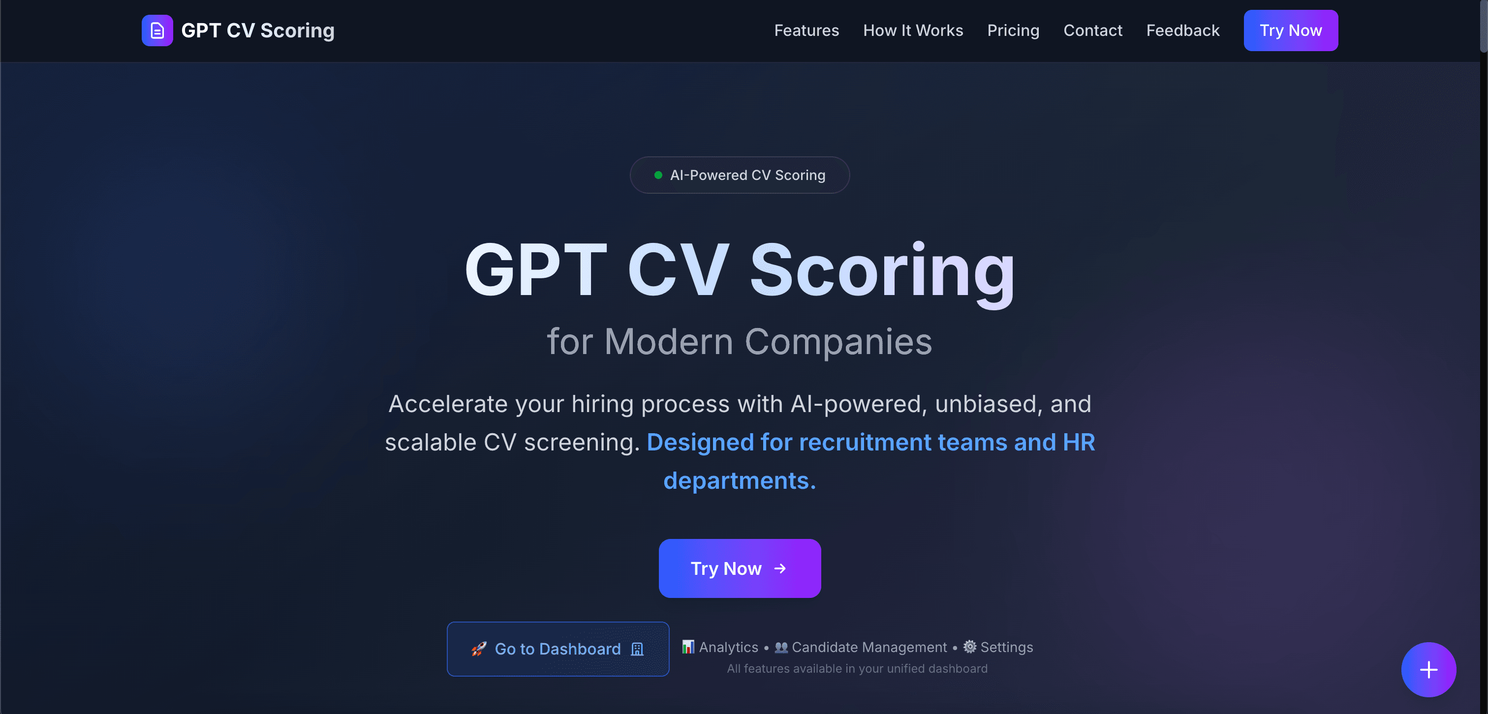 GPT CV Scoring - AI-Powered Recruitment Platform - Project thumbnail