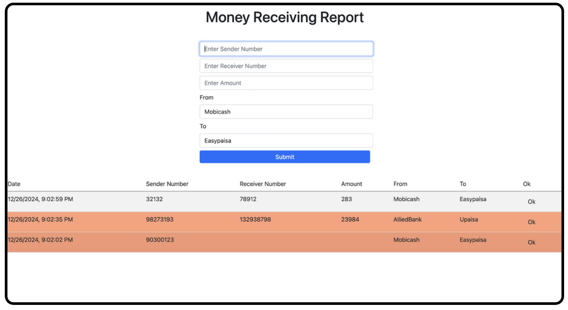 Client Payment Tracking System Using Vanilla JavaScript - Project thumbnail