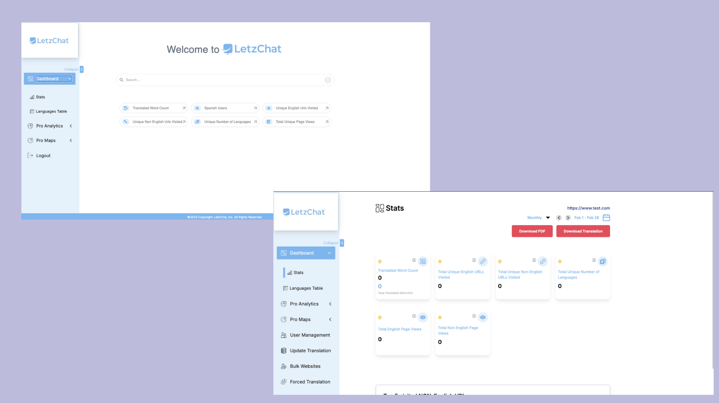 LetzChat – Enterprise Multilingual Translation & Communication Platform - Screenshot 1