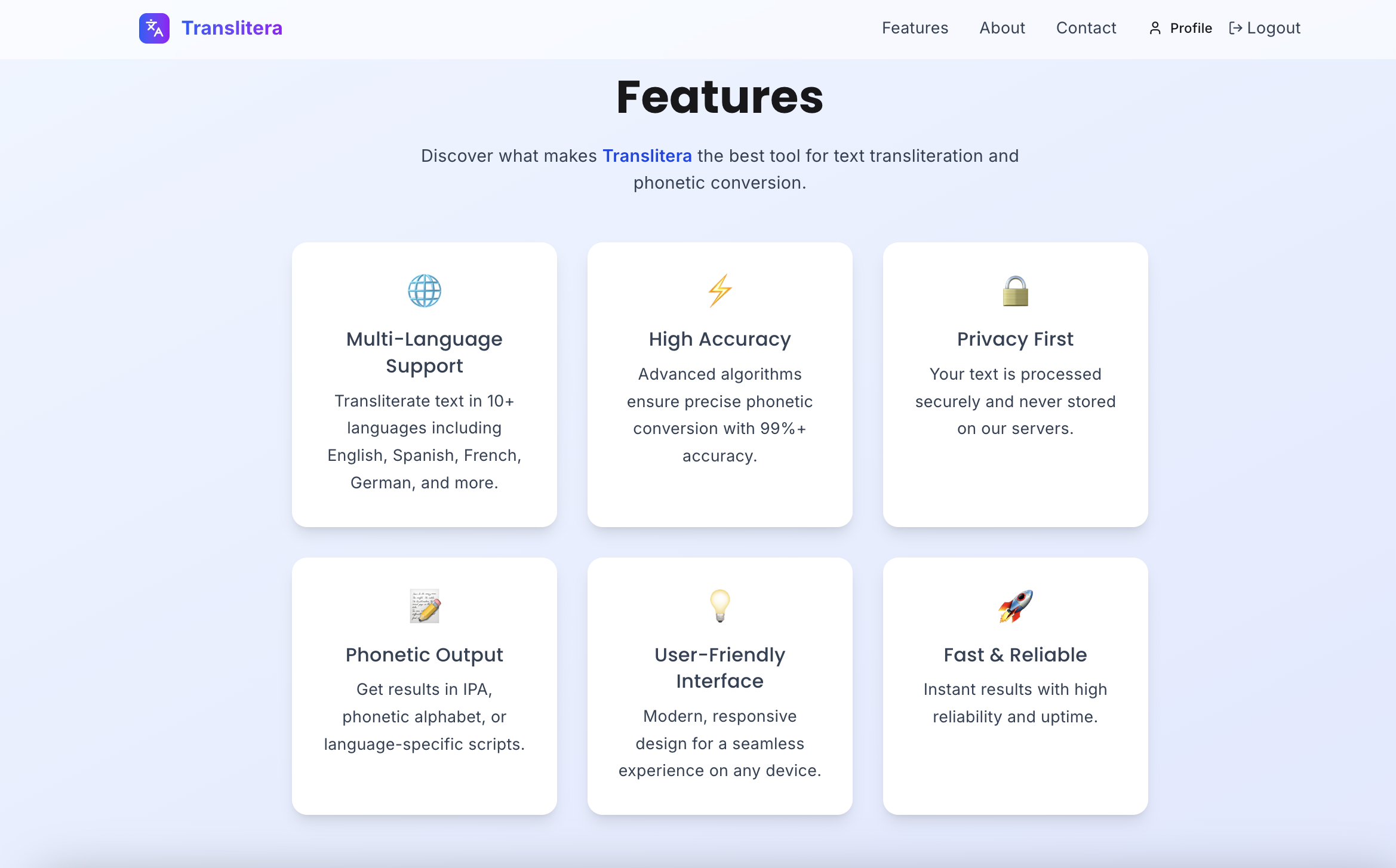 Translitera - Text Transliteration & Phonetics SaaS - Screenshot 4